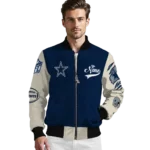 customized dallas cowboys razorback outline blue nude bomber jacket best selling
