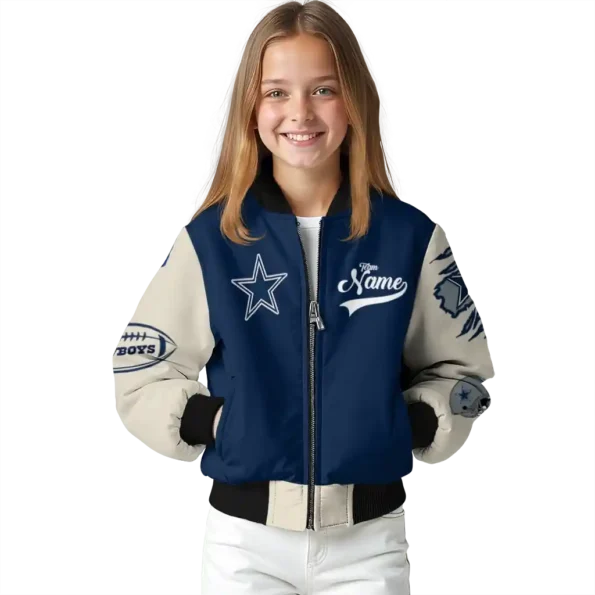 customized dallas cowboys razorback outline blue nude bomber jacket top rated