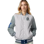 customized dallas cowboys speckled arms blue gray varsity jacket best selling.webp