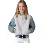 customized dallas cowboys speckled arms blue gray varsity jacket best selling.webp