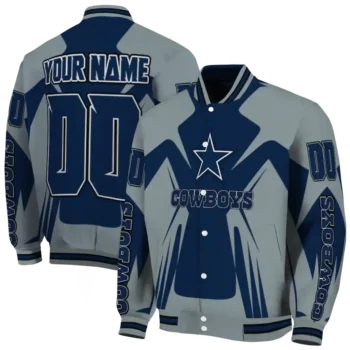 customized dallas cowboys spider mark blue grey crocs varsity jacket fashion forward.webp
