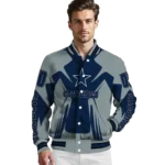 customized dallas cowboys spider mark blue grey crocs varsity jacket best selling.webp