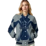 customized dallas cowboys spider mark blue grey crocs varsity jacket best selling.webp
