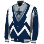 customized dallas cowboys v stripes blue white varsity jacket best selling.webp