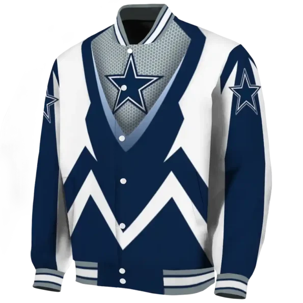 customized dallas cowboys v stripes blue white varsity jacket best selling.webp