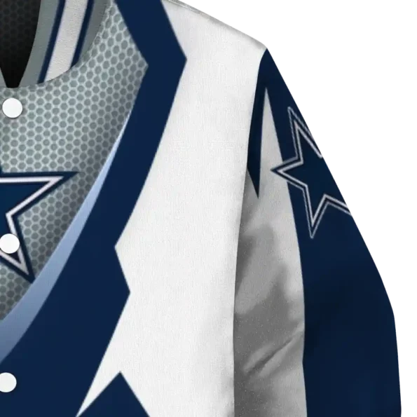 customized dallas cowboys v stripes blue white varsity jacket premium grade.webp