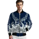 customized dallas cowboys winged blaze blue white bomber jacket best selling