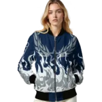 customized dallas cowboys winged blaze blue white bomber jacket best selling