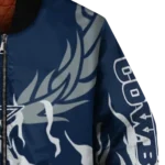 customized dallas cowboys winged blaze blue white bomber jacket best selling