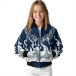 customized dallas cowboys winged blaze blue white bomber jacket best selling