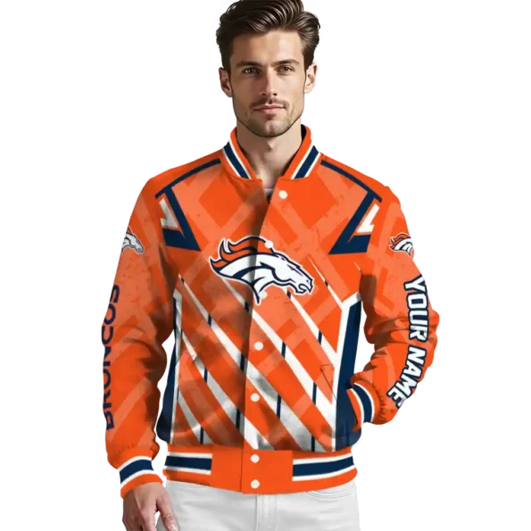 customized denver broncos chevron angles orange varsity jacket high quality.webp
