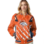 customized denver broncos chevron angles orange varsity jacket best selling.webp