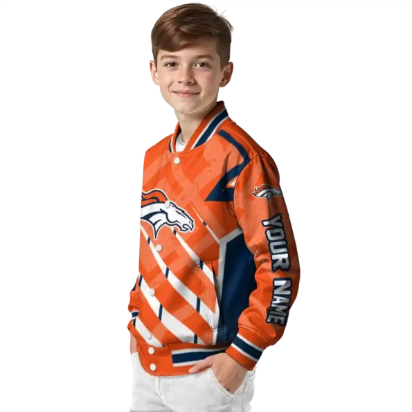 customized denver broncos chevron angles orange varsity jacket trendy.webp