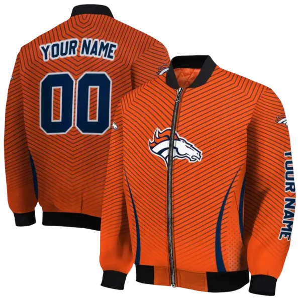 customized denver broncos chevron arrow orange bomber jacket fashion forward