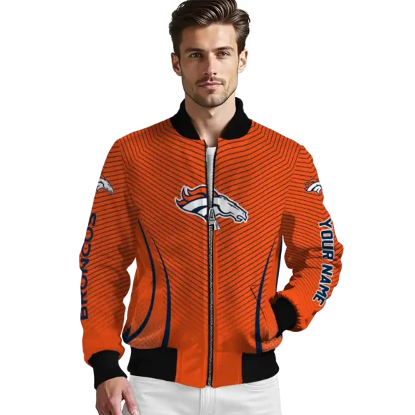 customized denver broncos chevron arrow orange bomber jacket high quality