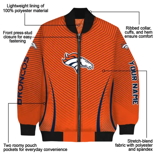 customized denver broncos chevron arrow orange bomber jacket new arrival