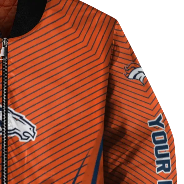customized denver broncos chevron arrow orange bomber jacket premium grade