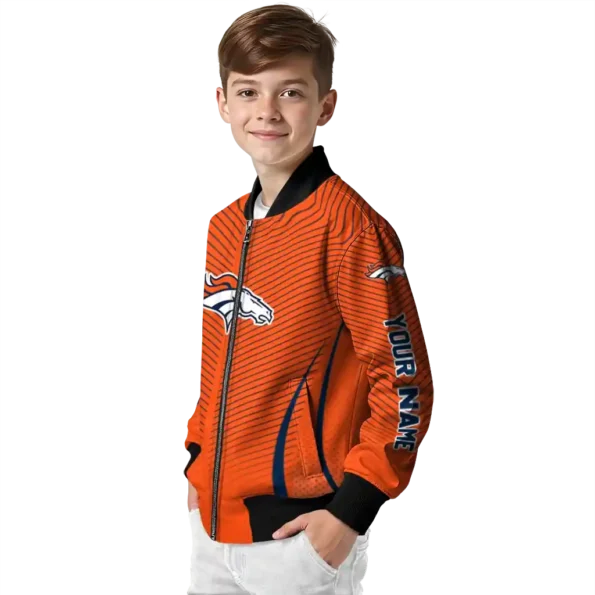 customized denver broncos chevron arrow orange bomber jacket trendy