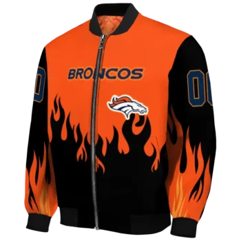 customized denver broncos flame border orange black bomber jacket best selling