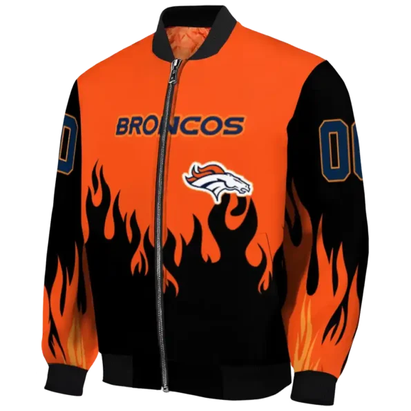 customized denver broncos flame border orange black bomber jacket best selling