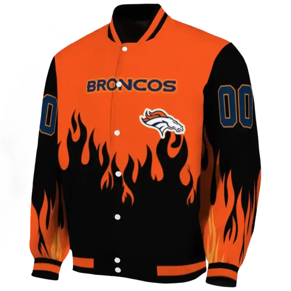 customized denver broncos flame border orange black varsity jacket best selling.webp