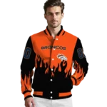 customized denver broncos flame border orange black varsity jacket best selling.webp