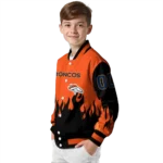 customized denver broncos flame border orange black varsity jacket best selling.webp