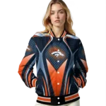 customized denver broncos mesh chest red crocs black varsity jacket best selling.webp