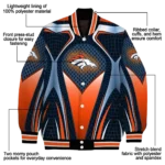 customized denver broncos mesh chest red crocs black varsity jacket best selling.webp