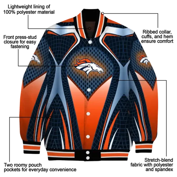 customized denver broncos mesh chest red crocs black varsity jacket new arrival.webp