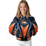 customized denver broncos mesh chest red crocs black varsity jacket best selling.webp