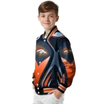 customized denver broncos mesh chest red crocs black varsity jacket best selling.webp