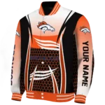 customized denver broncos mesh effect orange black varsity jacket best selling.webp
