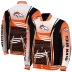 customized denver broncos mesh effect orange black varsity jacket best selling.webp