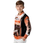 customized denver broncos mesh effect orange black varsity jacket best selling.webp