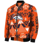 customized denver broncos pyramid shapes orange bomber jacket best selling