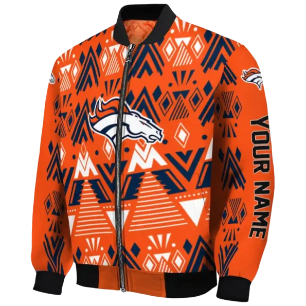 customized denver broncos pyramid shapes orange bomber jacket best selling