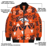 customized denver broncos pyramid shapes orange bomber jacket best selling