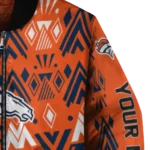 customized denver broncos pyramid shapes orange bomber jacket best selling