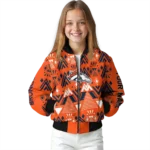 customized denver broncos pyramid shapes orange bomber jacket best selling