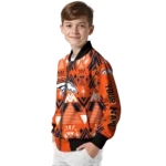 customized denver broncos pyramid shapes orange bomber jacket best selling