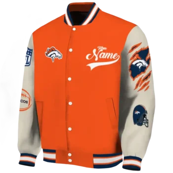 customized denver broncos razorback outline orange nude varsity jacket best selling.webp