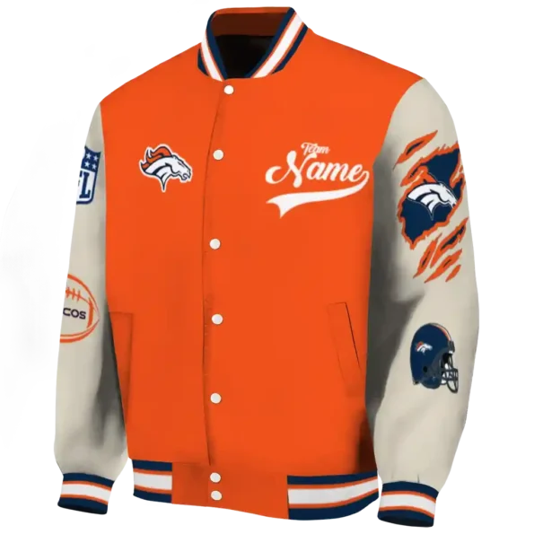customized denver broncos razorback outline orange nude varsity jacket best selling.webp