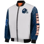 customized denver broncos speckled arms orange gray bomber jacket best selling