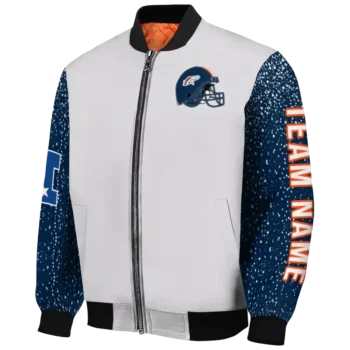 customized denver broncos speckled arms orange gray bomber jacket best selling