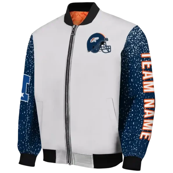 customized denver broncos speckled arms orange gray bomber jacket best selling
