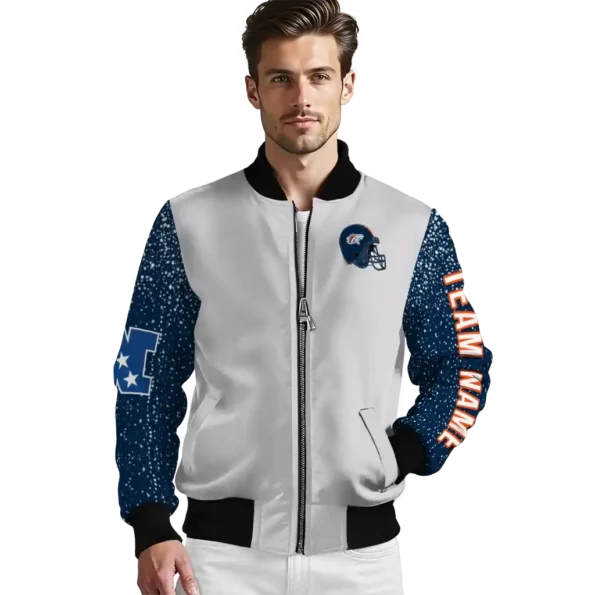customized denver broncos speckled arms orange gray bomber jacket high quality