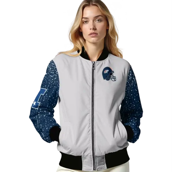 customized denver broncos speckled arms orange gray bomber jacket latest model
