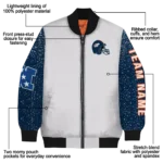 customized denver broncos speckled arms orange gray bomber jacket best selling
