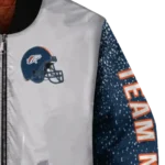 customized denver broncos speckled arms orange gray bomber jacket best selling
